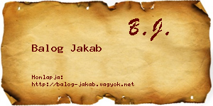 Balog Jakab névjegykártya