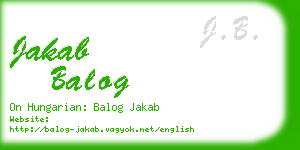 jakab balog business card